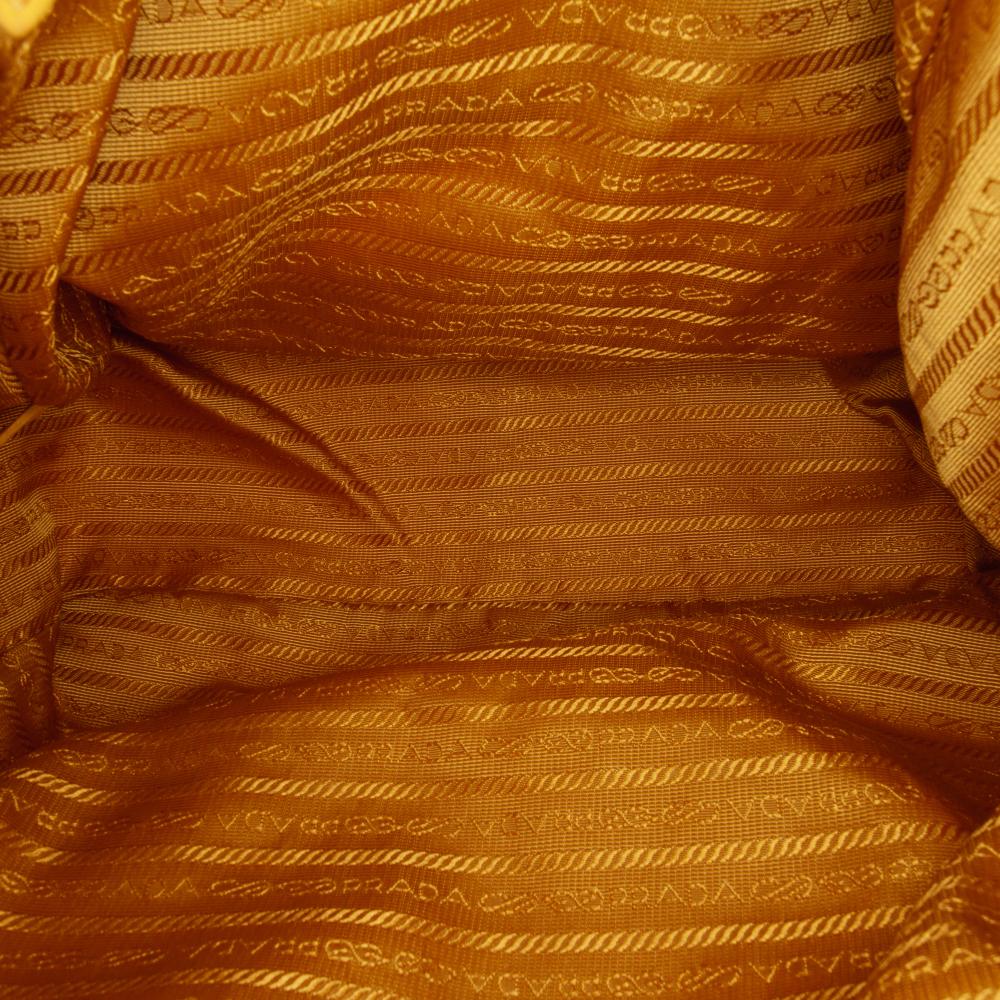 Prada B Prada Yellow Patent Leather Leather Vernice Gaufre Chain Tote Italy