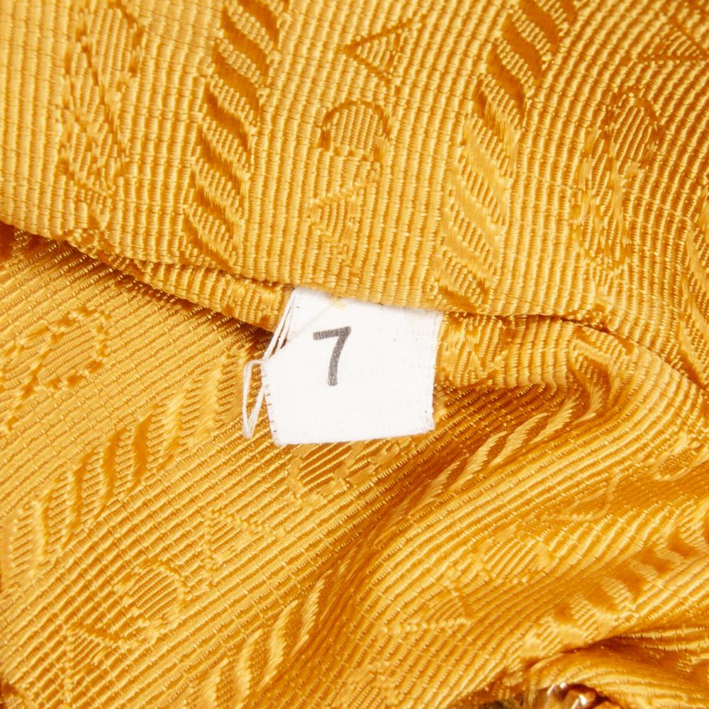 Prada B Prada Yellow Patent Leather Leather Vernice Gaufre Chain Tote Italy