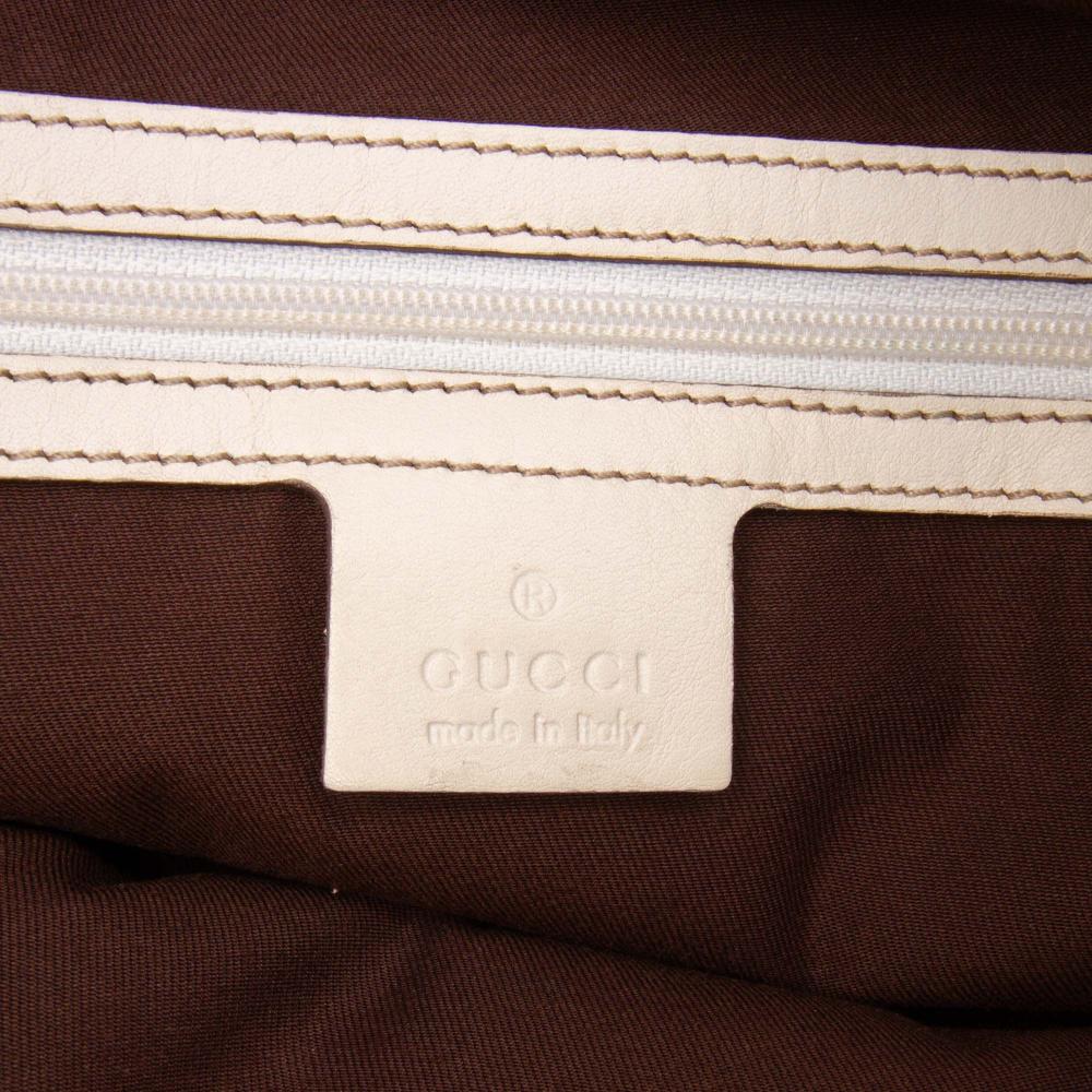 Gucci B Gucci Brown Beige Canvas Fabric GG Punch Tote Italy