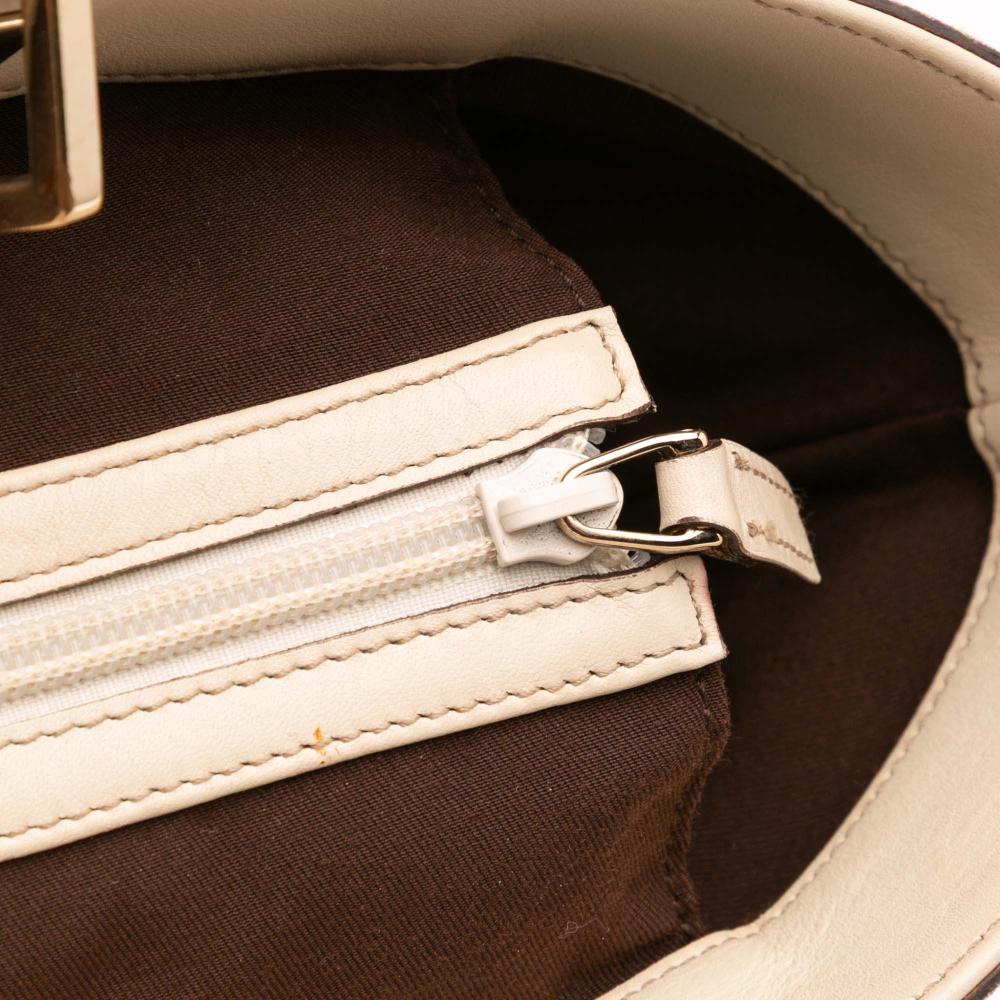 Gucci B Gucci Brown Beige Canvas Fabric GG Punch Tote Italy