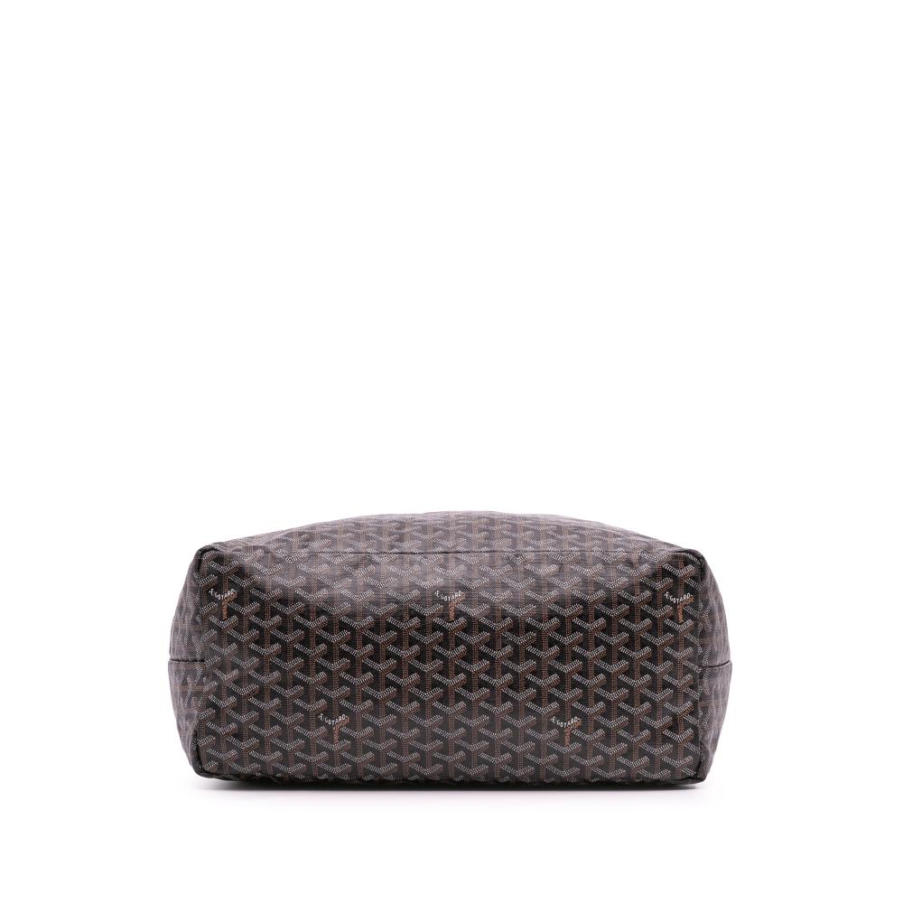 Goyard B Goyard Black with Brown Coated Canvas Fabric Goyardine Saint Louis GM France