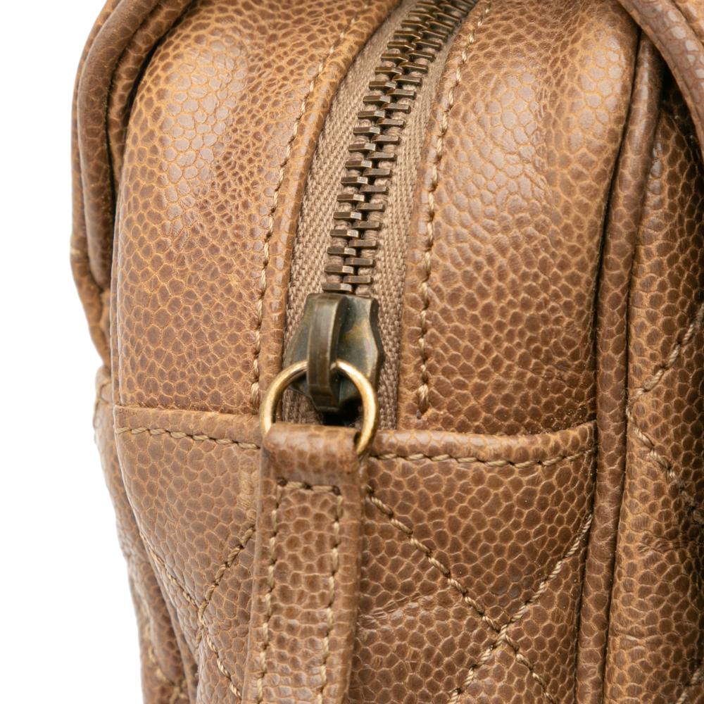 Chanel B Chanel Brown Caviar Leather Leather Large Quilted Caviar Shiva Flap Italy