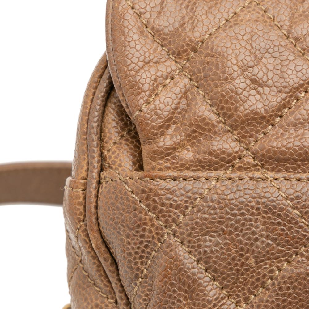 Chanel B Chanel Brown Caviar Leather Leather Large Quilted Caviar Shiva Flap Italy