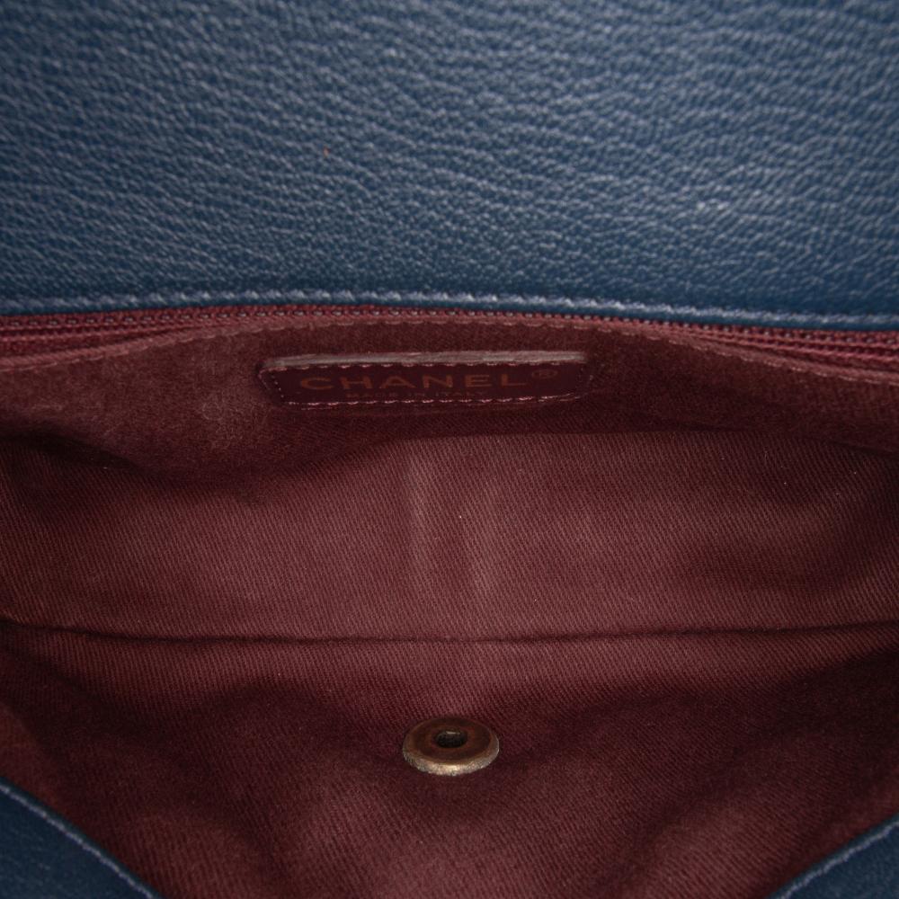 Chanel Blue Paris-Salzburg Small Patent and Goatskin CC Eyelet Flap Italy