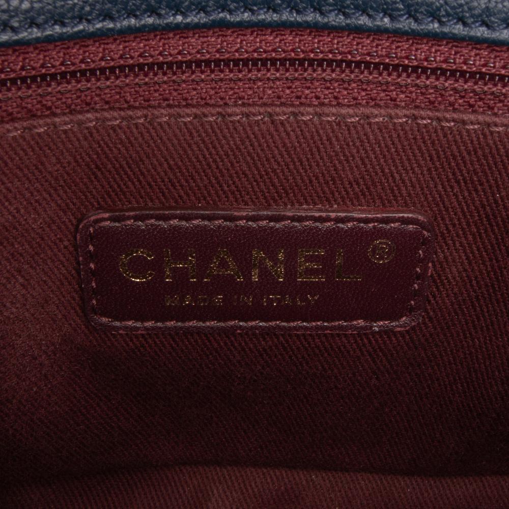 Chanel Blue Paris-Salzburg Small Patent and Goatskin CC Eyelet Flap Italy