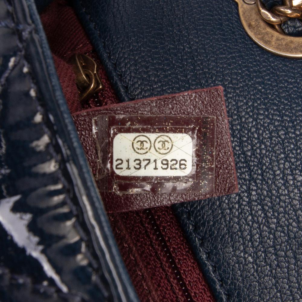 Chanel Blue Paris-Salzburg Small Patent and Goatskin CC Eyelet Flap Italy