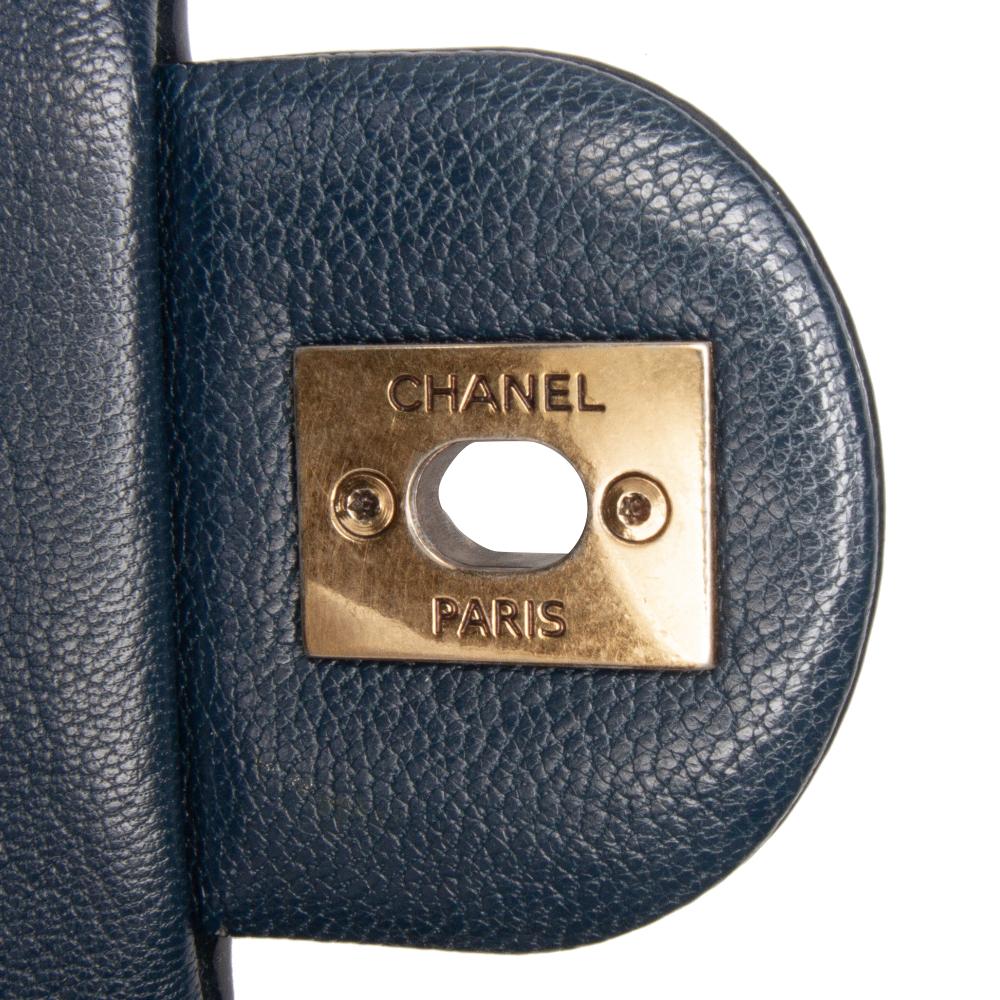 Chanel Blue Paris-Salzburg Small Patent and Goatskin CC Eyelet Flap Italy