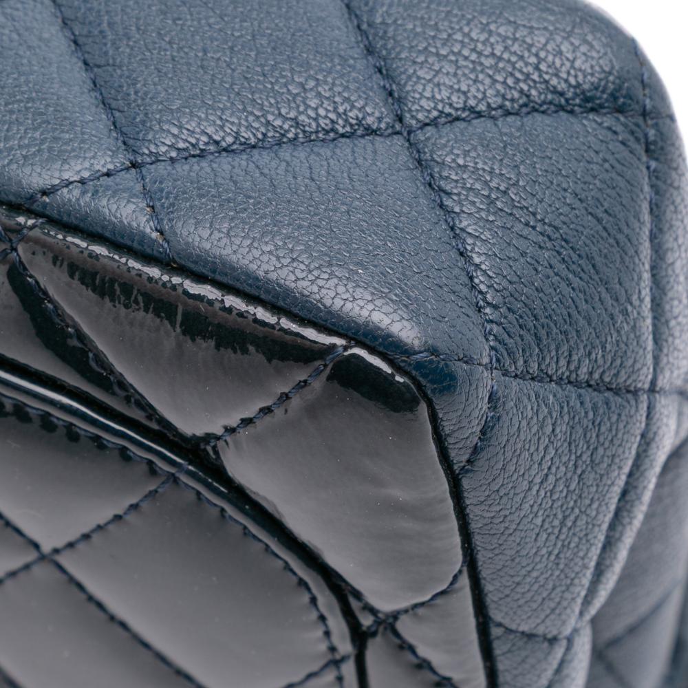 Chanel Blue Paris-Salzburg Small Patent and Goatskin CC Eyelet Flap Italy