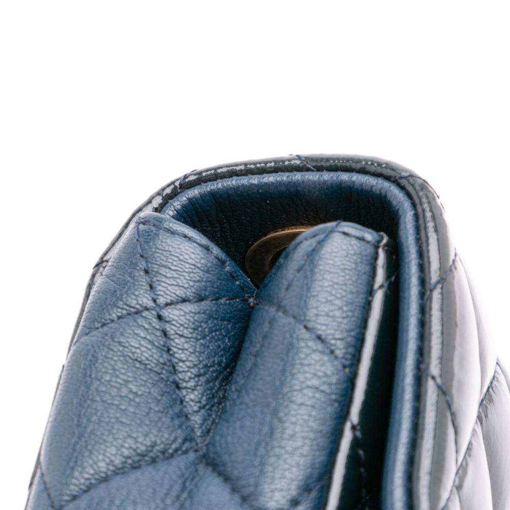 Chanel Blue Paris-Salzburg Small Patent and Goatskin CC Eyelet Flap Italy