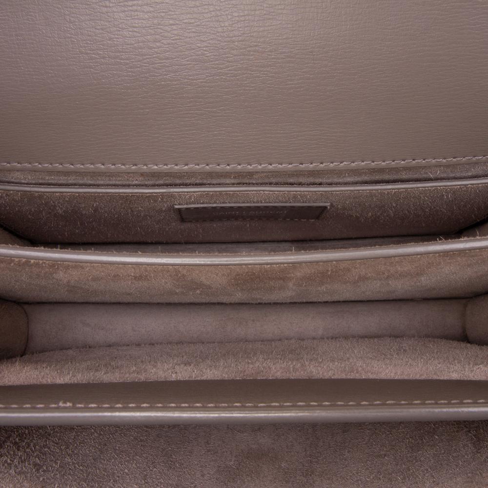 Saint Laurent B Saint Laurent Gray Calf Leather Medium Monogram Sunset Crossbody Italy