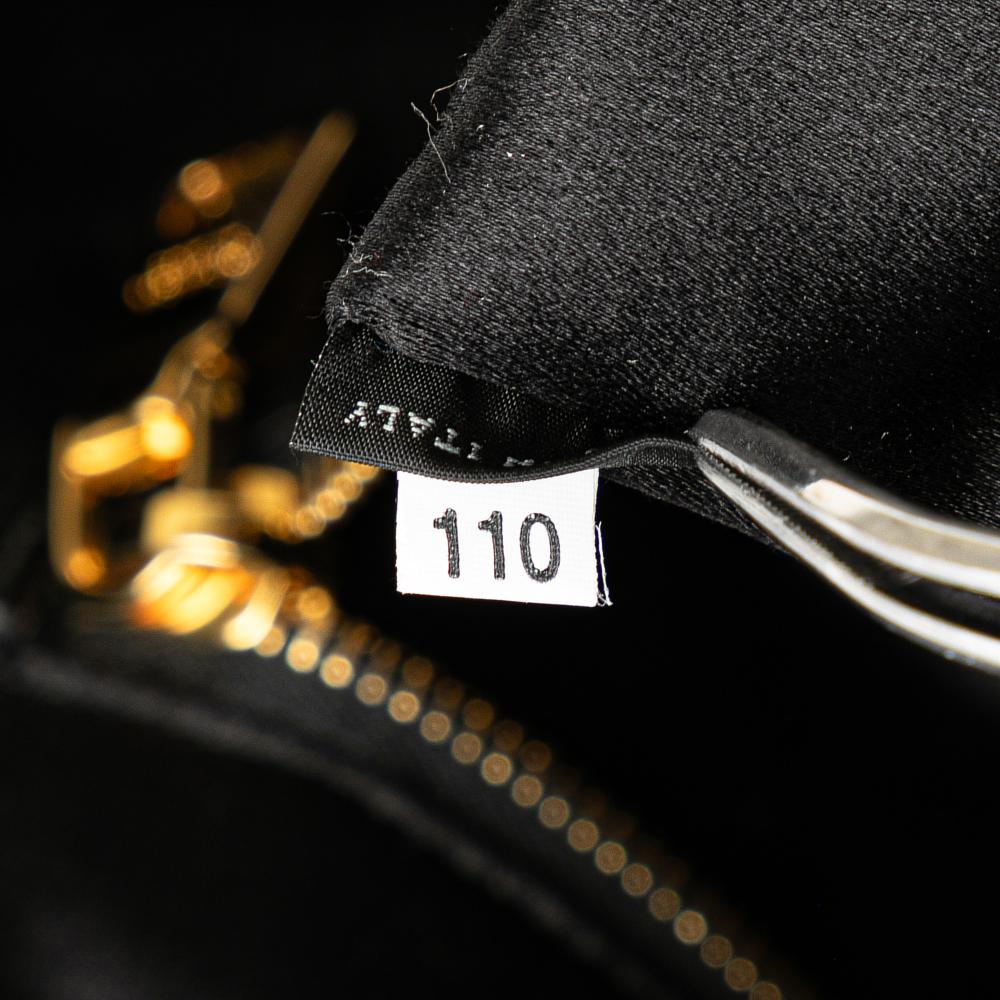 Prada B Prada Orange with Black Satin Fabric Sequin Stripes Tote Italy