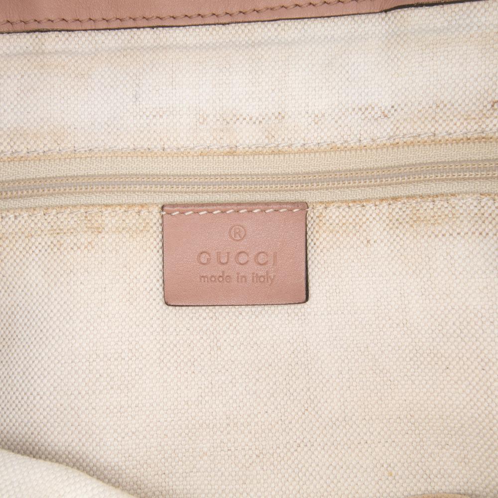 Gucci B Gucci Pink Salmon Calf Leather Guccissima Sukey Satchel Italy