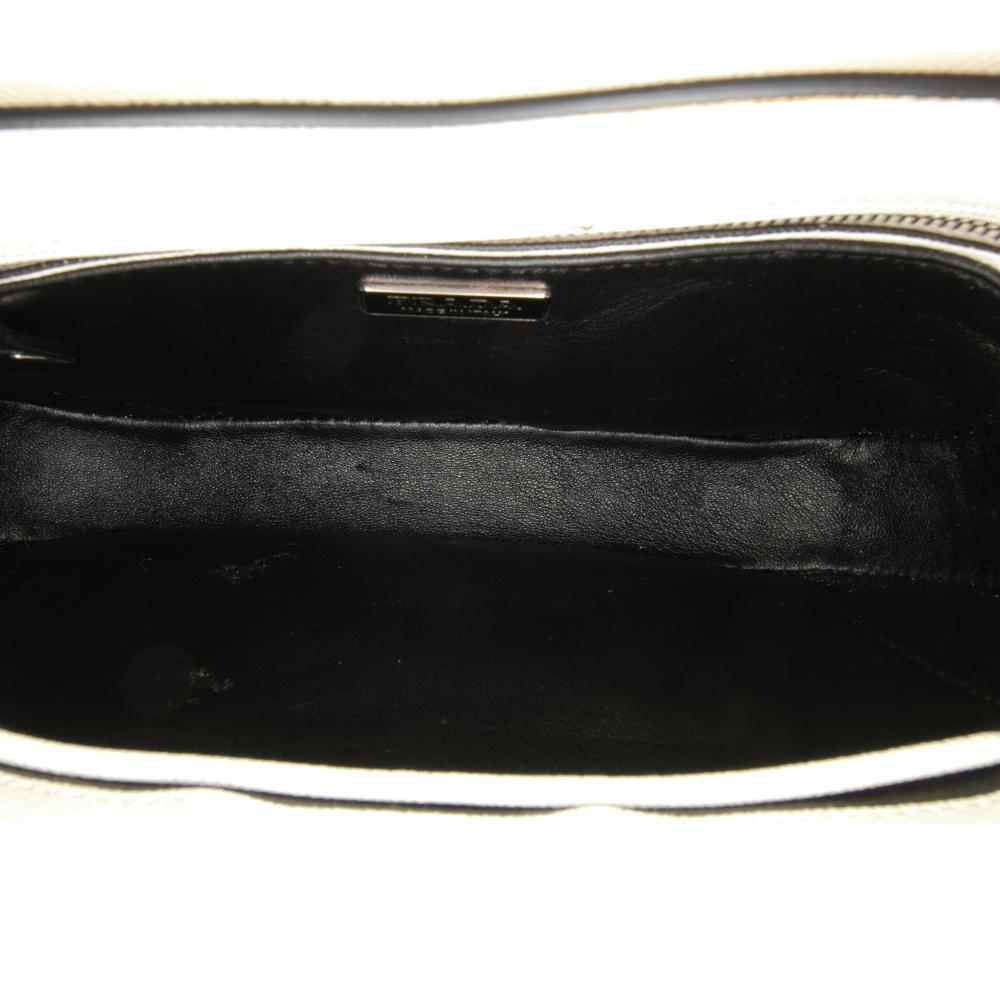 Prada B Prada White Ivory Saffiano Leather Lux Arcade Satchel Italy