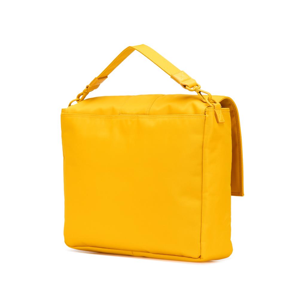 Fendi B Fendi Yellow Nylon Fabric Large Econyl Baguette Satchel Italy