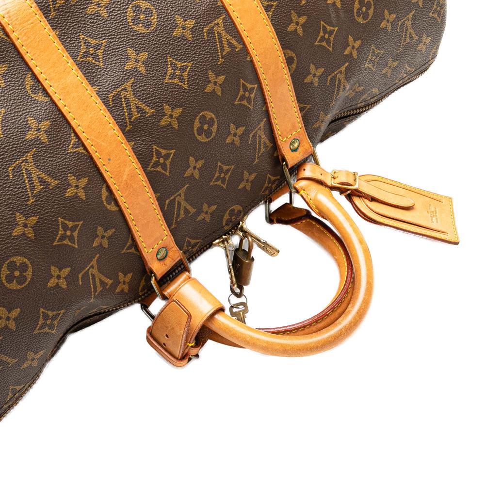 Louis Vuitton B Louis Vuitton Brown Monogram Canvas Fabric Monogram Keepall 50 France