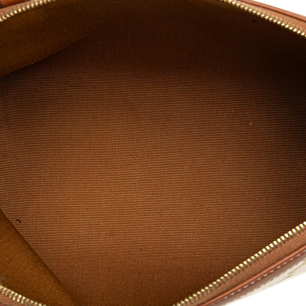 Celine B Celine White Coated Canvas Fabric Triomphe Clutch On Chain Italy