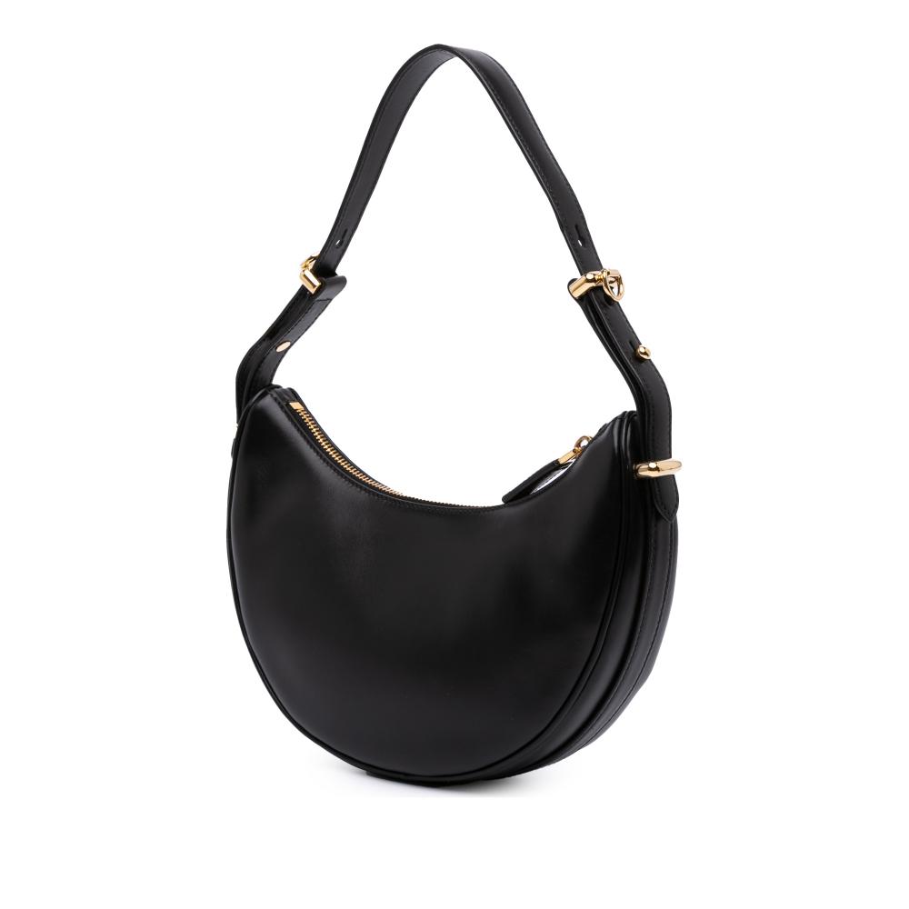 Prada AB Prada Black Calf Leather Small Soft Arque Satchel Italy