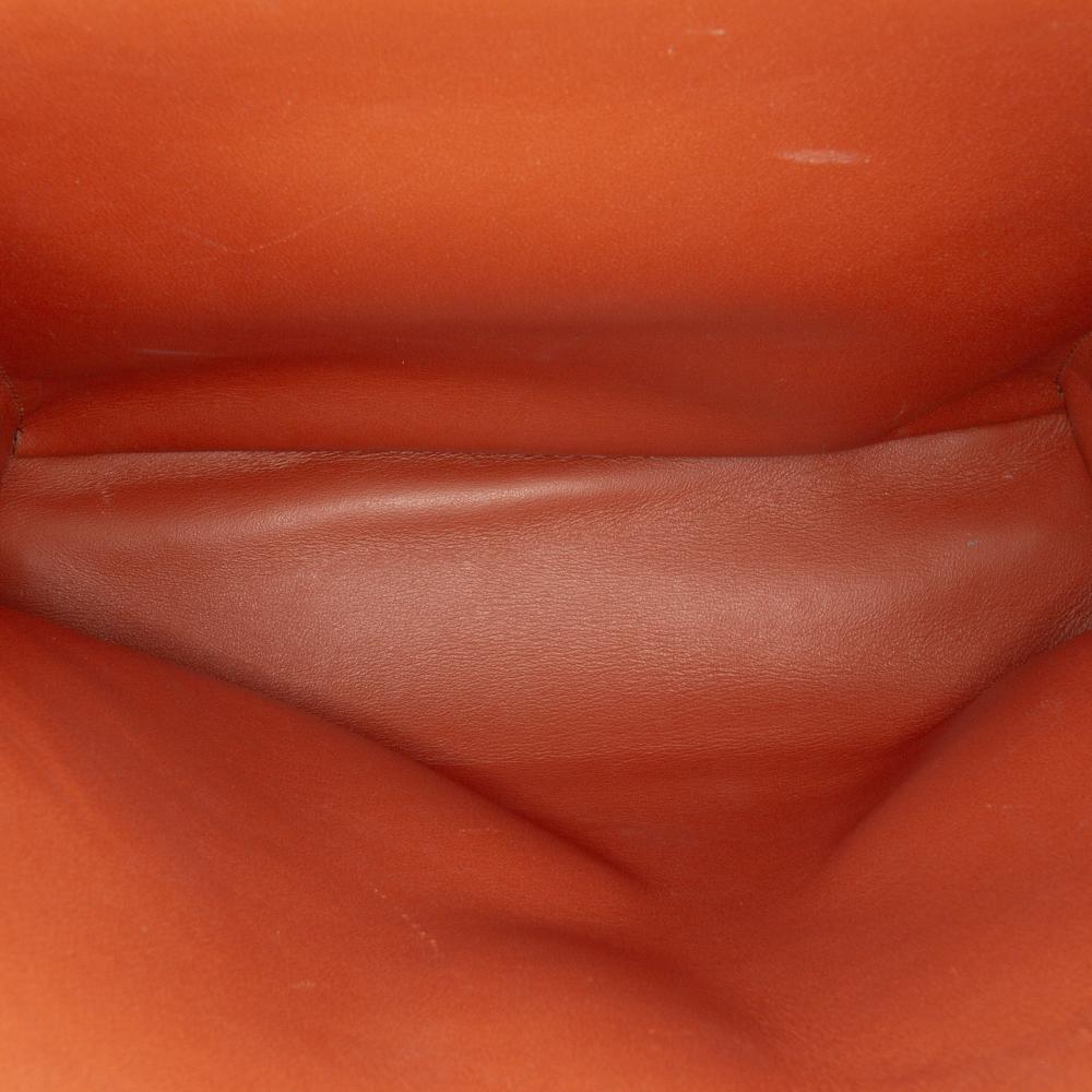 Ferragamo B Ferragamo Brown Calf Leather Gancini Trifolio Top Handle Bag Italy