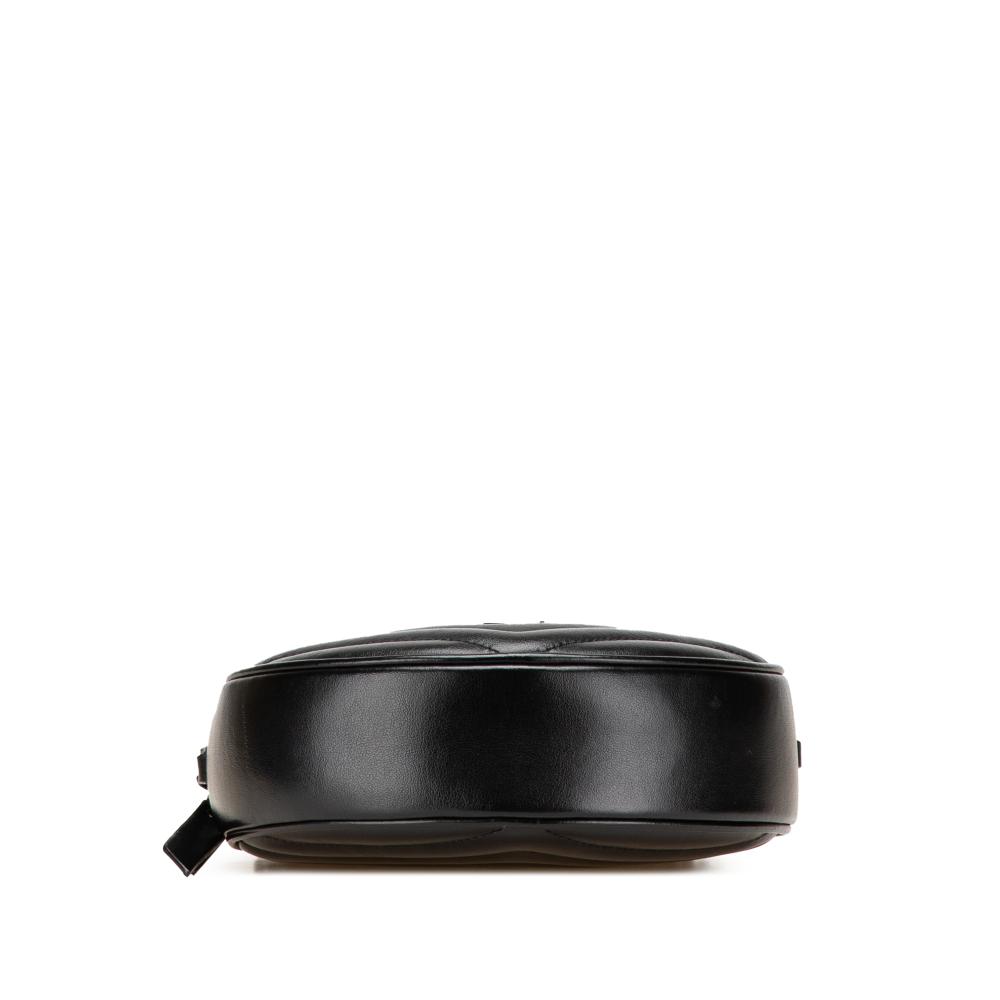 Saint Laurent B Saint Laurent Black Calf Leather Chevron skin Round Vinyle Camera Bag Italy