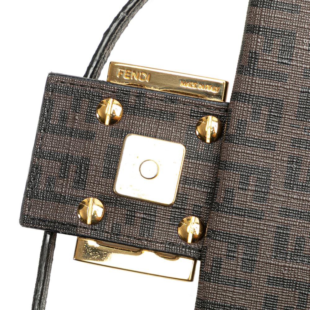 Fendi B Fendi Brown Coated Canvas Fabric Zucchino Spalmati Crossbody Italy