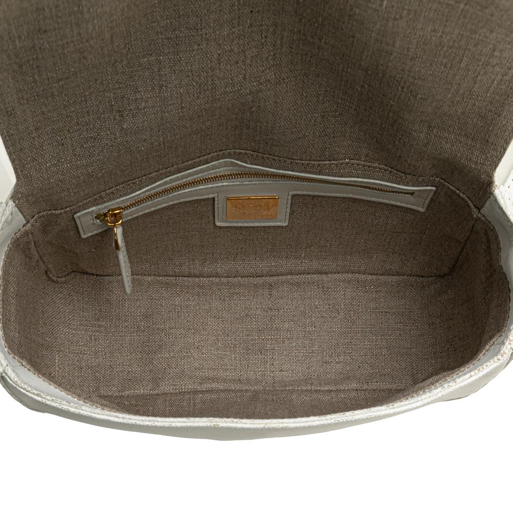 Fendi B Fendi White Canvas Fabric Paint Your Own Baguette Baguette with Painting Kit Italy