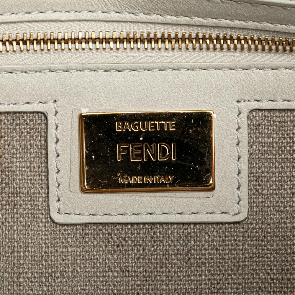 Fendi B Fendi White Canvas Fabric Paint Your Own Baguette Baguette with Painting Kit Italy