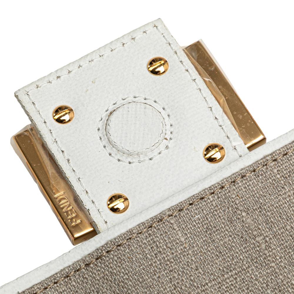 Fendi B Fendi White Canvas Fabric Paint Your Own Baguette Baguette with Painting Kit Italy