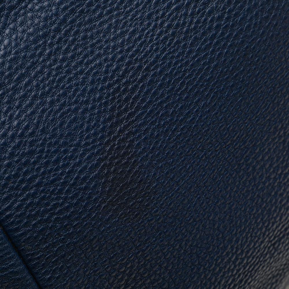 Prada B Prada Blue Calf Leather Vitello Daino Double Handle Satchel Italy