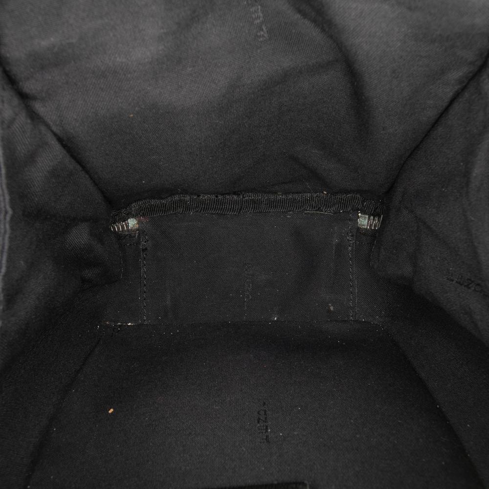 Fendi B Fendi Black Canvas Fabric Mini Zucchino Recycled Jacquard Trolley Satchel Italy