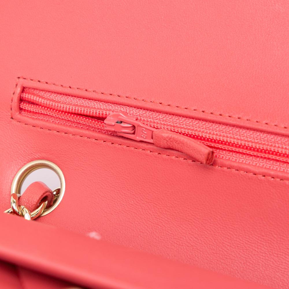 Chanel B Chanel Pink Blush Lambskin Leather Leather Medium Classic Chevron Lambskin Double Flap France