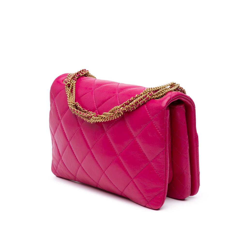 Chanel B Chanel Pink Dark Pink Lambskin Leather Leather Small Quilted Lambskin On And On Chain Flap Italy