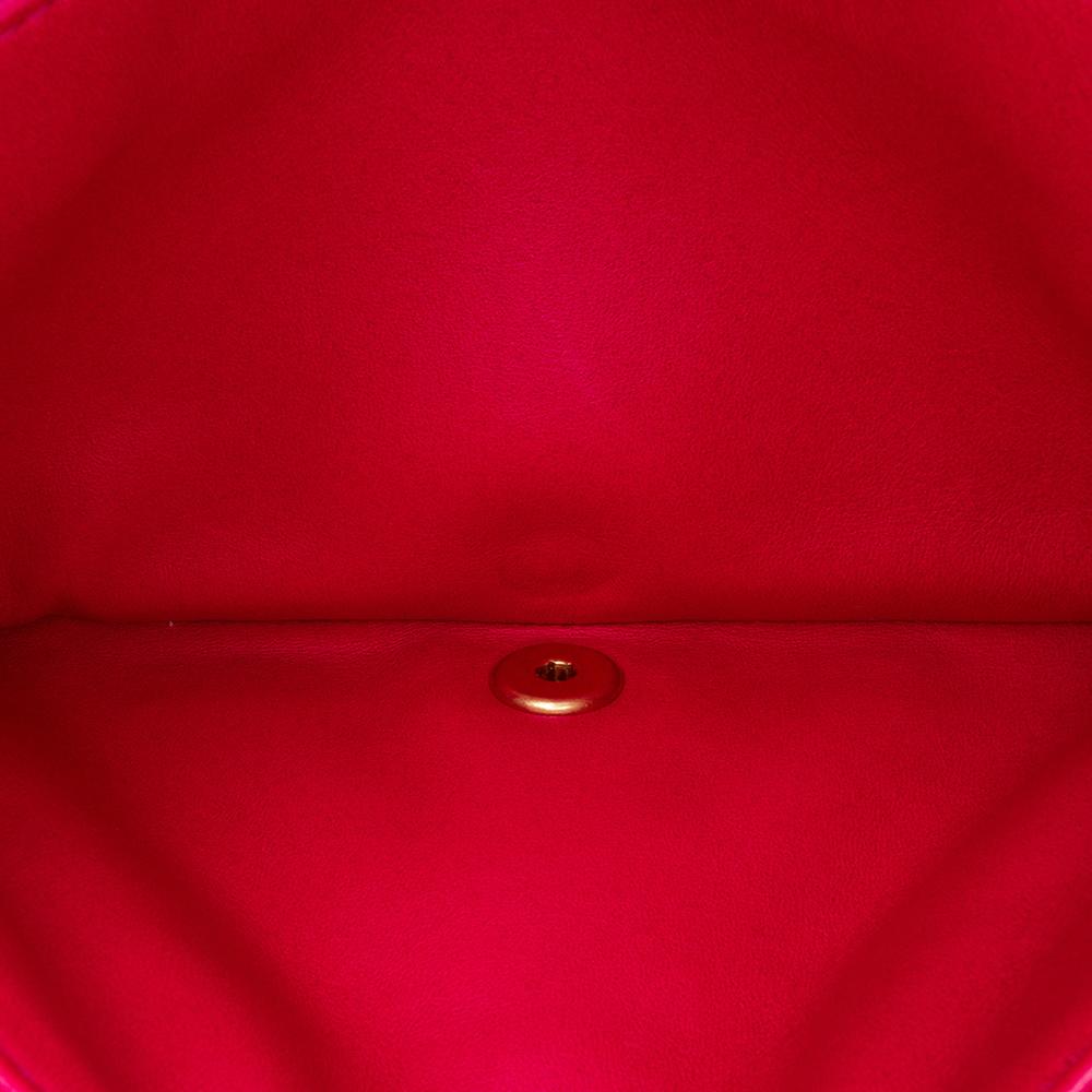 Chanel B Chanel Pink Dark Pink Lambskin Leather Leather Small Quilted Lambskin On And On Chain Flap Italy