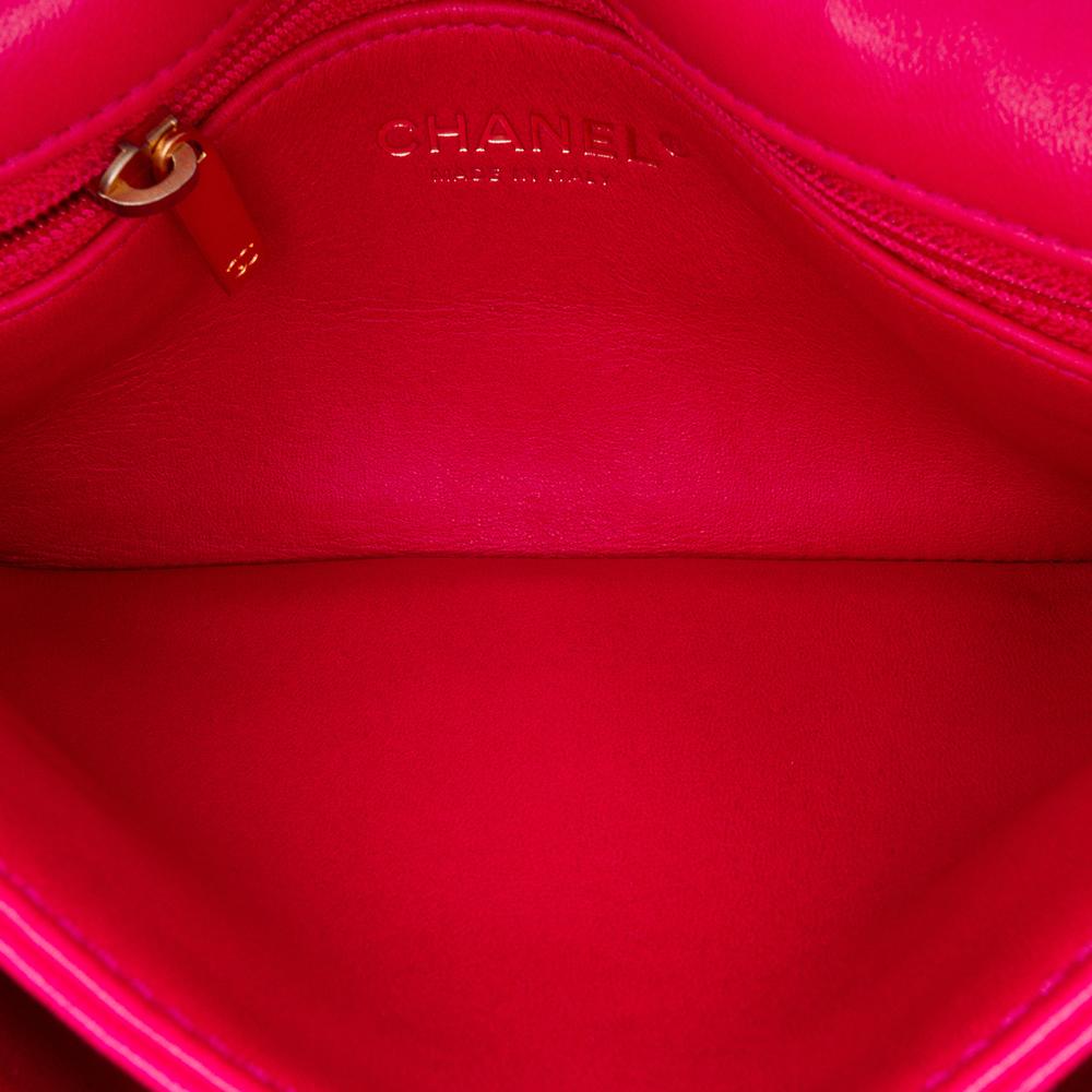 Chanel B Chanel Pink Dark Pink Lambskin Leather Leather Small Quilted Lambskin On And On Chain Flap Italy