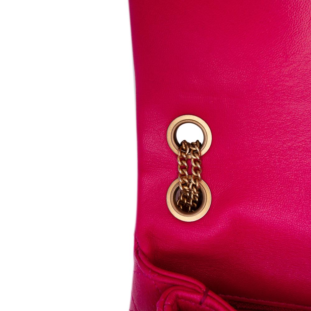 Chanel B Chanel Pink Dark Pink Lambskin Leather Leather Small Quilted Lambskin On And On Chain Flap Italy