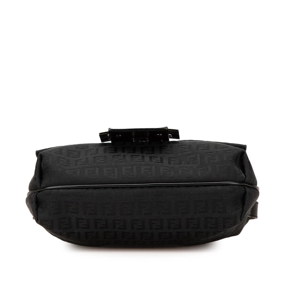Fendi B Fendi Black Canvas Fabric Zucchino Crossbody Italy