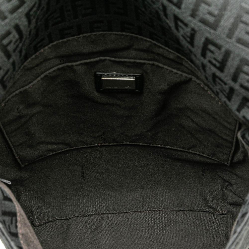 Fendi B Fendi Black Canvas Fabric Zucchino Crossbody Italy