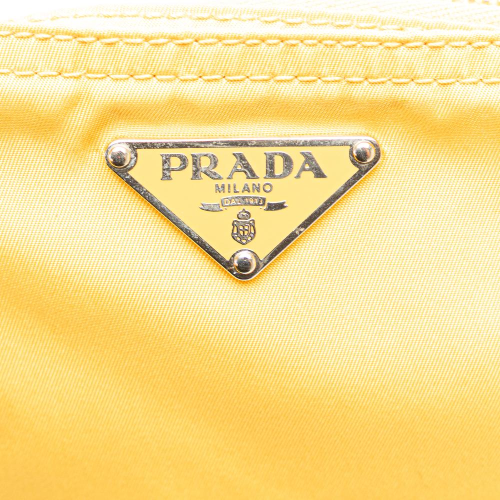 Prada B Prada Yellow Nylon Fabric Tessuto Zip Top Crossbody Italy