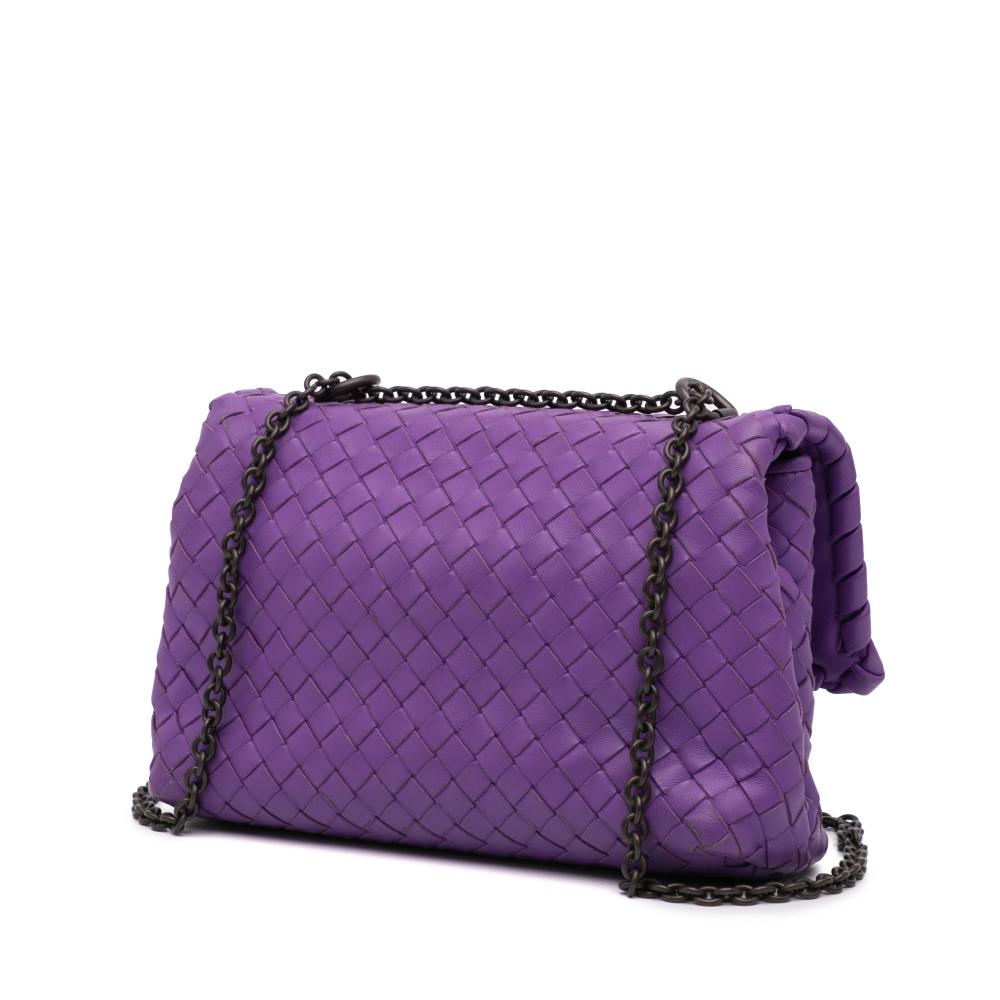 Bottega Veneta Purple Baby Nappa Intrecciato Olimpia Crossbody Italy