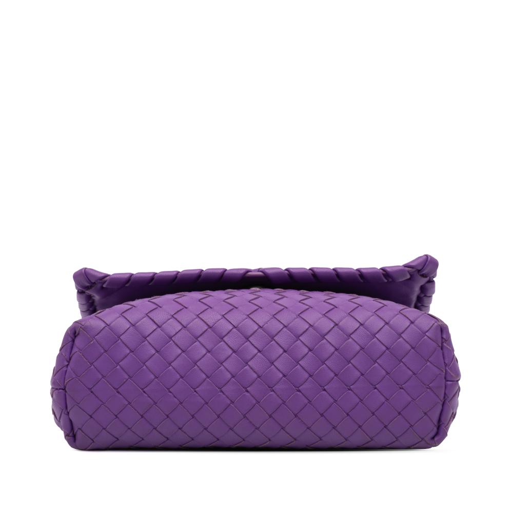 Bottega Veneta Purple Baby Nappa Intrecciato Olimpia Crossbody Italy