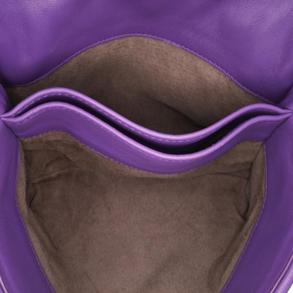 Bottega Veneta Purple Baby Nappa Intrecciato Olimpia Crossbody Italy