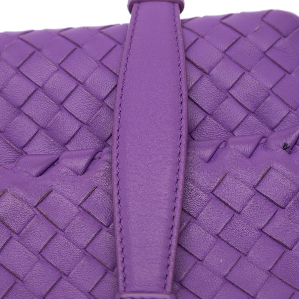 Bottega Veneta Purple Baby Nappa Intrecciato Olimpia Crossbody Italy