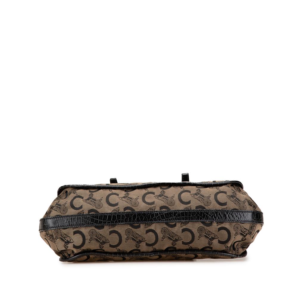 Celine B Celine Brown Light Brown Canvas Fabric C Carriage Satchel China