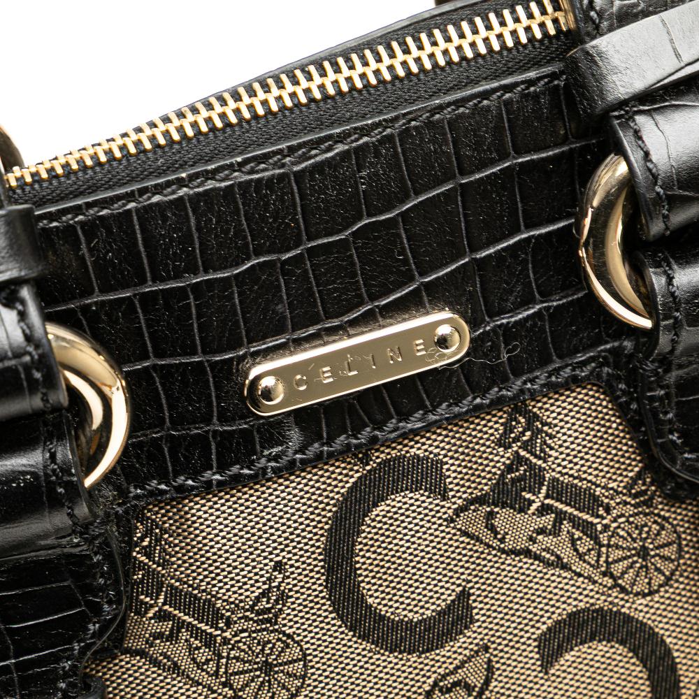 Celine B Celine Brown Light Brown Canvas Fabric C Carriage Satchel China