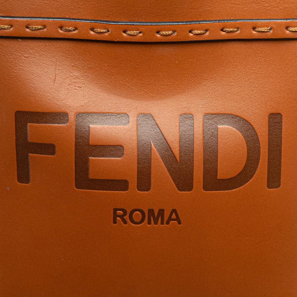 Fendi B Fendi Brown Calf Leather Mini Sunshine Shopper Tote Italy