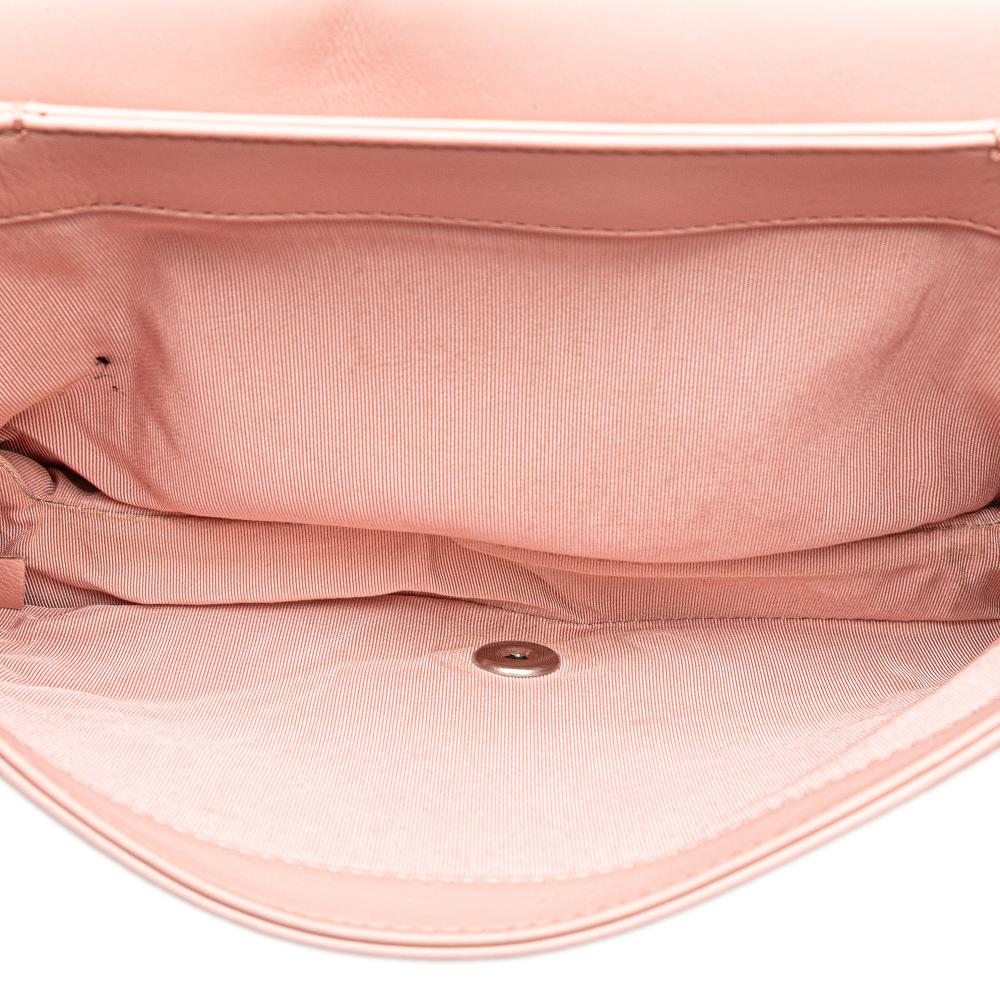 Chanel B Chanel Pink Light Pink Calf Leather Chevron skin Studded Full Flap Italy