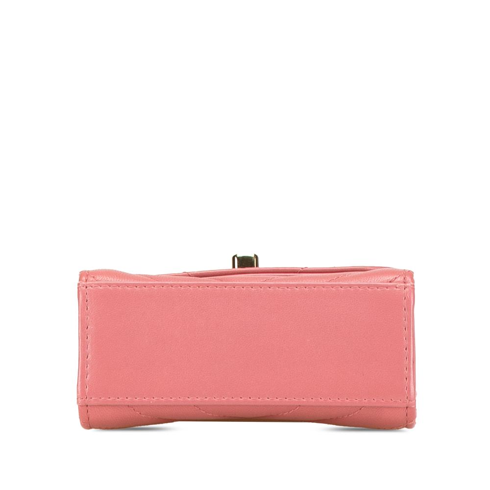 Chanel B Chanel Pink Lambskin Leather Leather Mini Chevron Lambskin Trendy CC Chain Wallet Italy