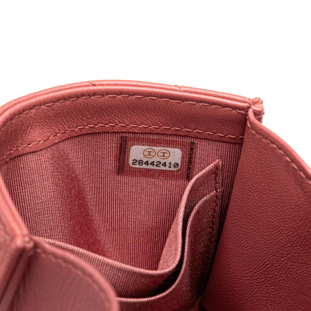 Chanel B Chanel Pink Lambskin Leather Leather Mini Chevron Lambskin Trendy CC Chain Wallet Italy
