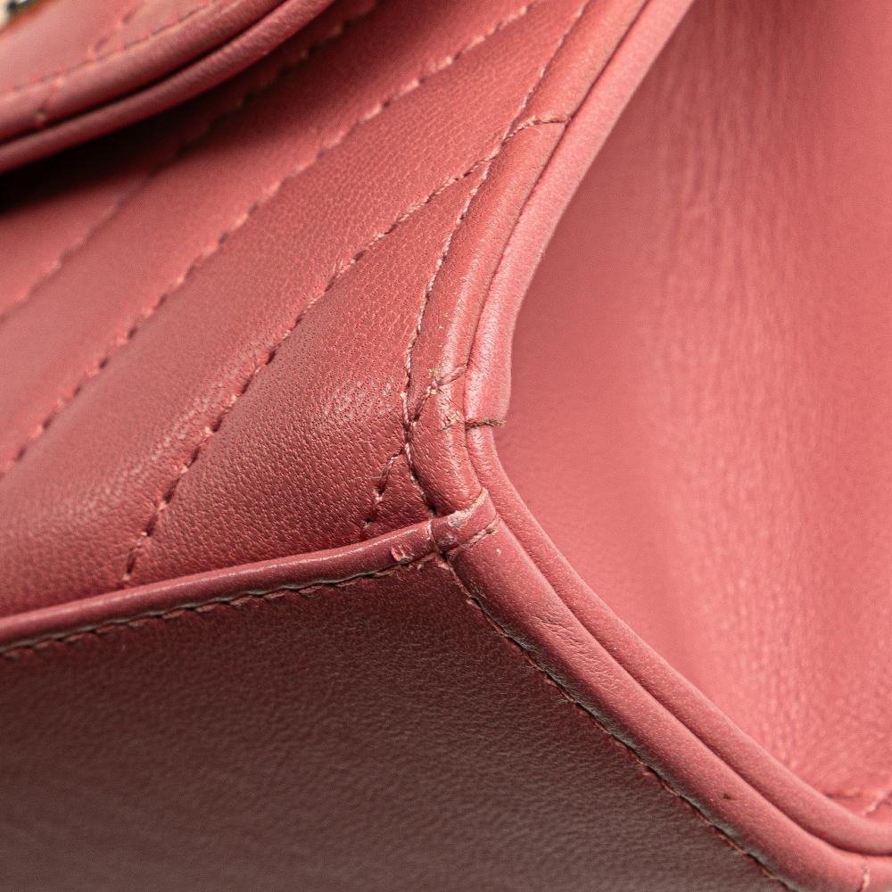 Chanel B Chanel Pink Lambskin Leather Leather Mini Chevron Lambskin Trendy CC Chain Wallet Italy