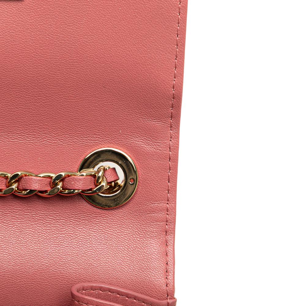 Chanel B Chanel Pink Lambskin Leather Leather Mini Chevron Lambskin Trendy CC Chain Wallet Italy