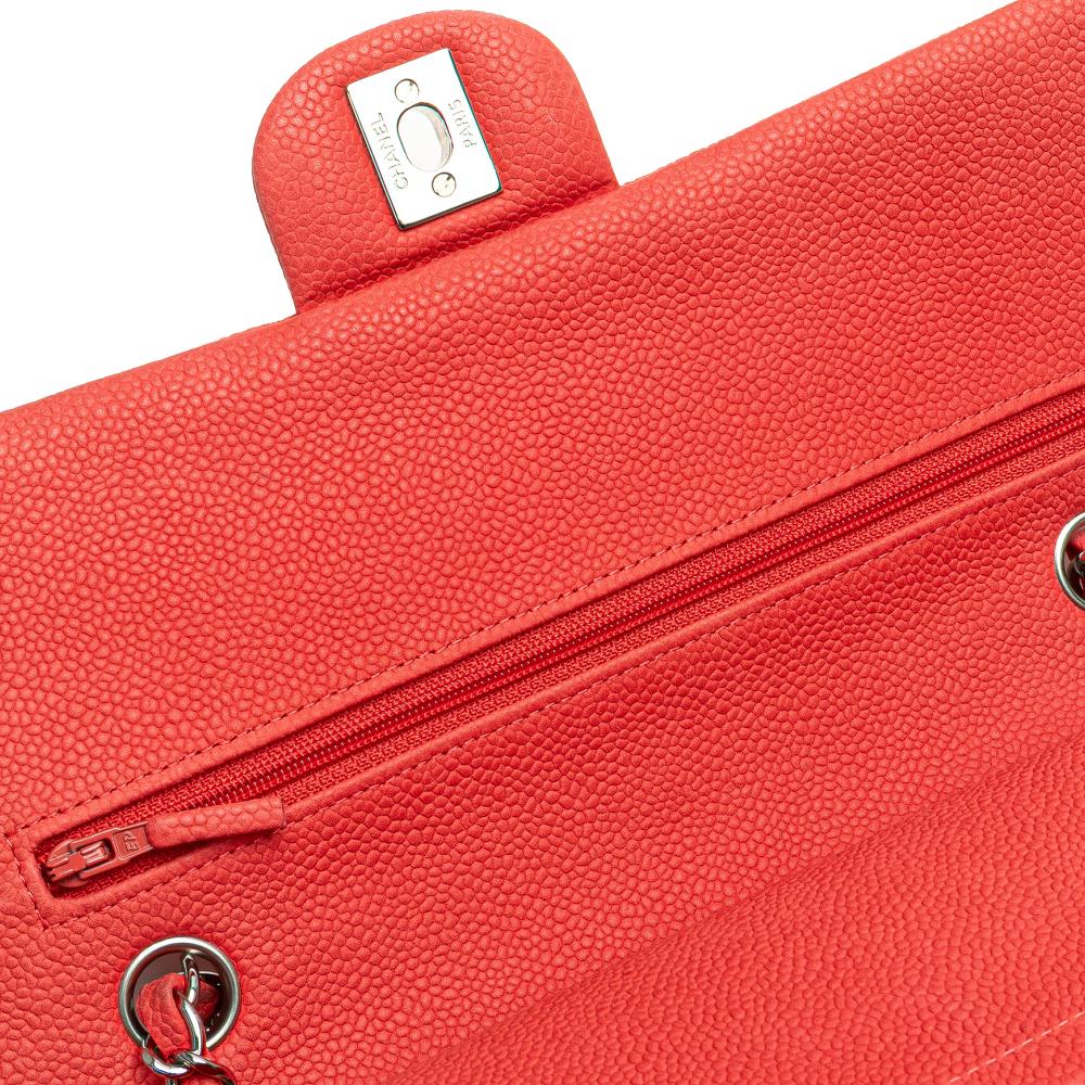 Chanel B Chanel Pink Strawberry Caviar Leather Leather Medium Classic Caviar Double Flap France